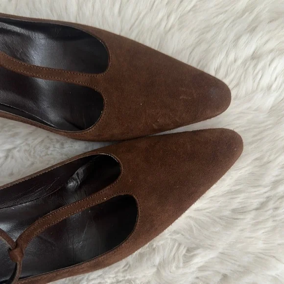 Coach Women's Brown Suede Heels - Picture 6 of 6